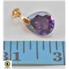 Image 1 : NEW GOLD PLATED 16X12MM PURPLE PENDANT