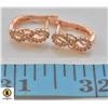 Image 1 : NEW ROSE GOLD PLATED INFINITY CZ LEVERBACK