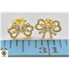 Image 1 : NEW GOLD PLATED CZ BOW STUDS