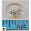 Image 1 : NEW SIZE 6.5 PLATINUM PLATED 4 LEAF CLOVER RING W/