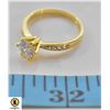 NEW SIZE 7.5 GOLD PLATED CHANNEL 6X6MM CZ RING