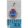 Image 1 : NEW PLATINUM PLATED 11X9MM OVAL DARK BLUE