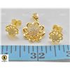 Image 1 : NEW GOLD PLATED FLOWER EARRING & PENDANT