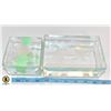 Image 1 : ETCHED GLASS TRINKET BOXES- SET OF 2