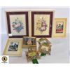 Image 1 : VINTAGE FRAMED SMALL ART- BOX LOT ASSORTED