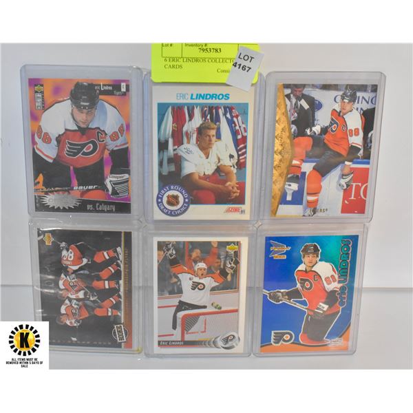 6 ERIC LINDROS COLLECTORS CARDS