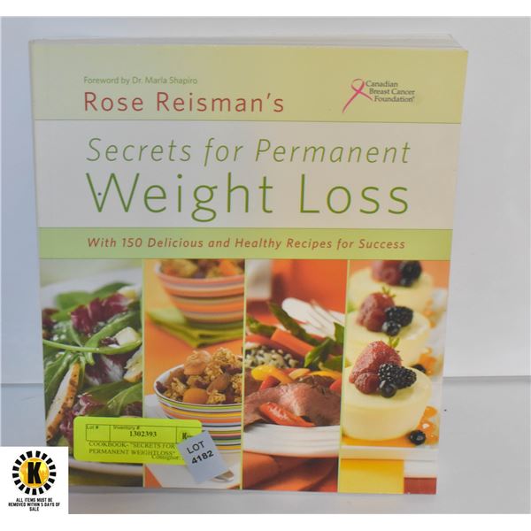 COOKBOOK- "SECRETS FOR PERMANENT WEIGHTLOSS"