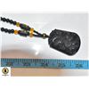 BLACK OBSIDIAN DRAGON PENDANT NECKLACE