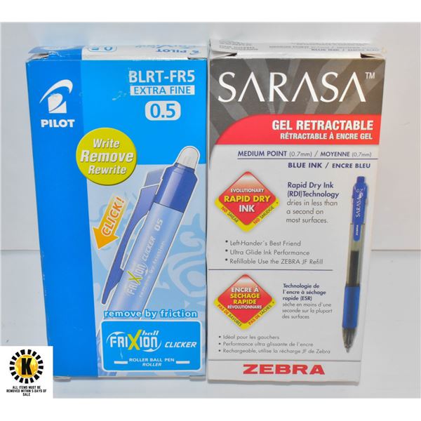 2 BOXES OF PENS, 12 SARASA ZEBRA