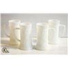 Image 1 : SET OF 4 VINTAGE MILK GLASS BEER STEINS