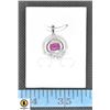 Image 1 : #260-NATURAL HEATED RUBY & CZ PENDANT