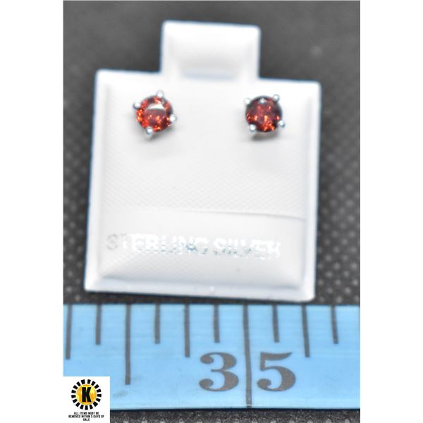 #242-NATURAL RED GARNET STUD EARRINGS