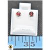 Image 1 : #242-NATURAL RED GARNET STUD EARRINGS