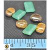 Image 1 : #57-GENUINE GREEN JADEITED & TIGER EYE 77.25 CT