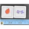 Image 1 : #168-NATURAL AMETHYST 3.25 CT  & CAMELIAN 4.80 CT