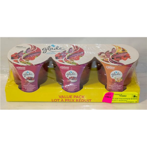 NEW GLADE VALUE PACK SCENTED CANDLES 2-1 RADIANT