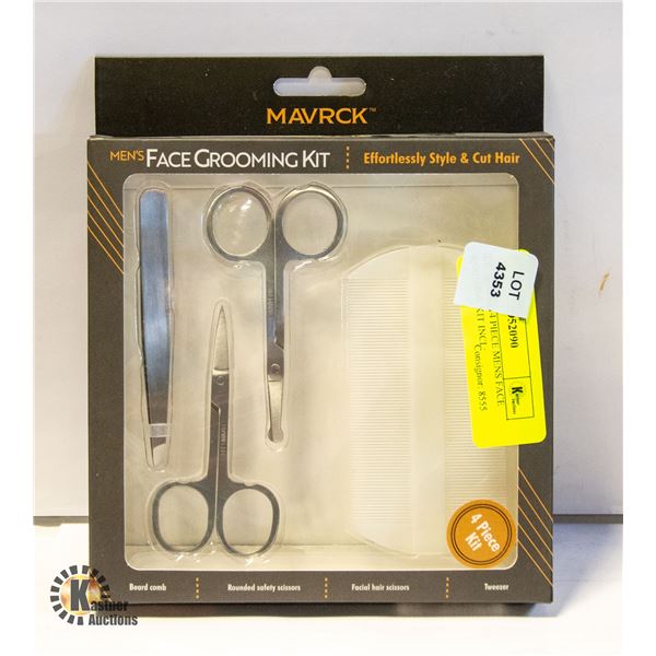 NEW SEALED 4 PIECE MENS FACE GROOMING KIT INCL: