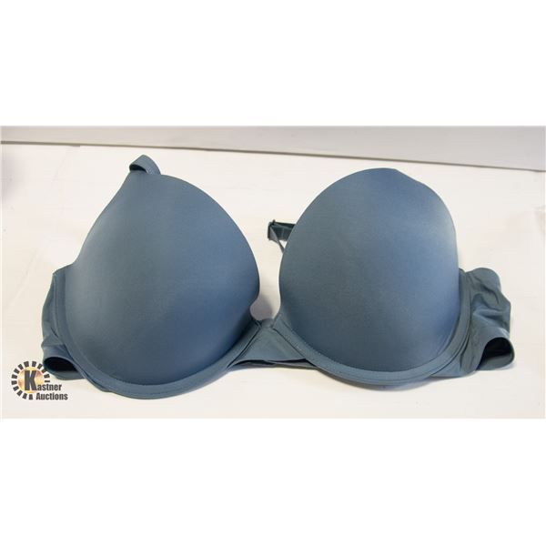 NEW MAE WOMENS 36C BLUE BRA WITH INSERTS