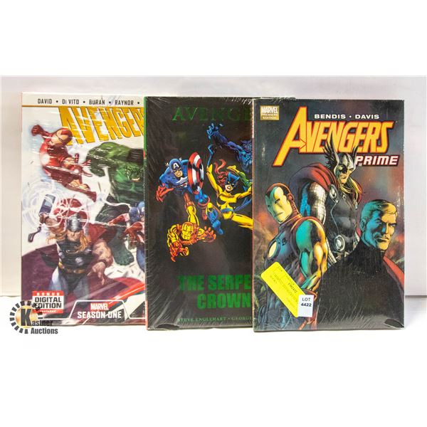 3 MARVEL AVENGERS NEW HC BOOKS