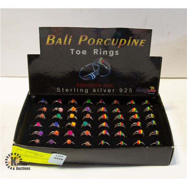 BALI PORCUPINE TOE RINGS BOX OF 48