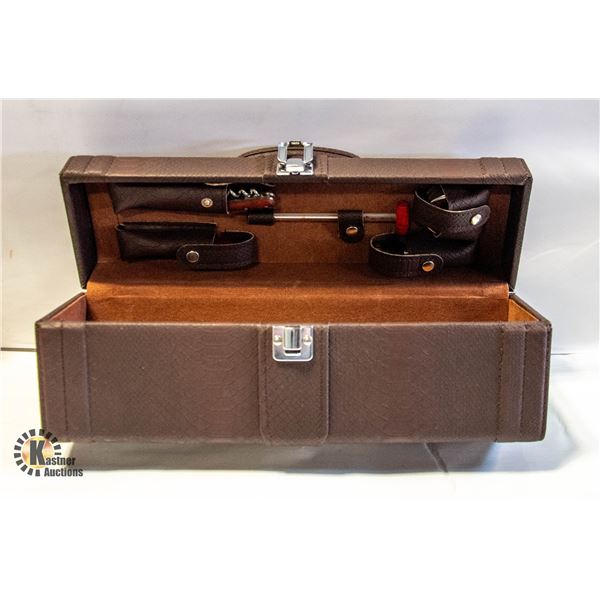 DECORATIVE LEATHER WINE BOX WITH