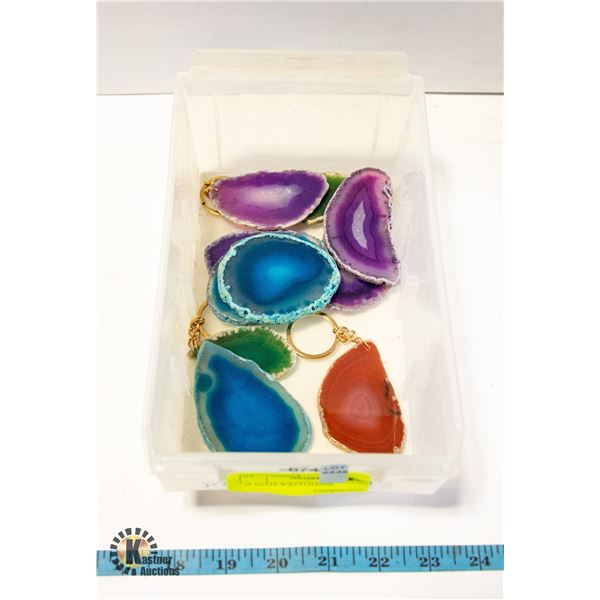 10 AGATE W/KEYCHAINSÿ