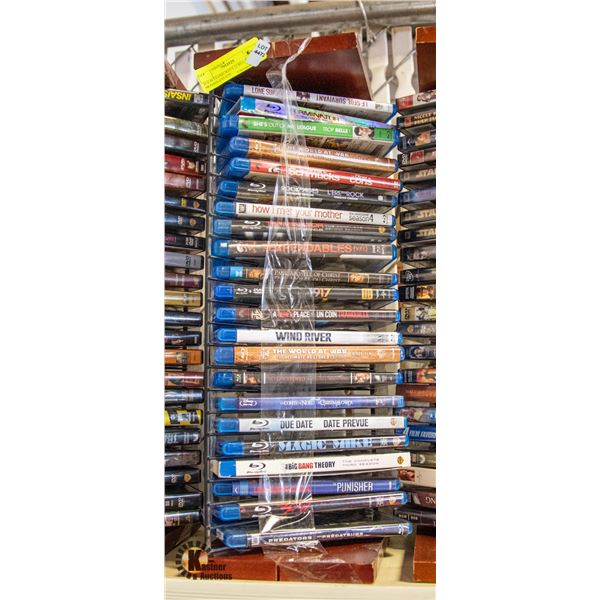 D.V.D STAND WITH 22 BLU RAY MOVIES-ESTATE