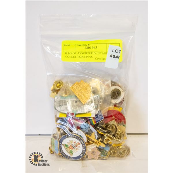 BAG OF ASSORTED VINTAGE COLLECTORS PINS