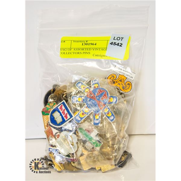 BAG OF ASSORTED VINTAGE COLLECTORS PINS