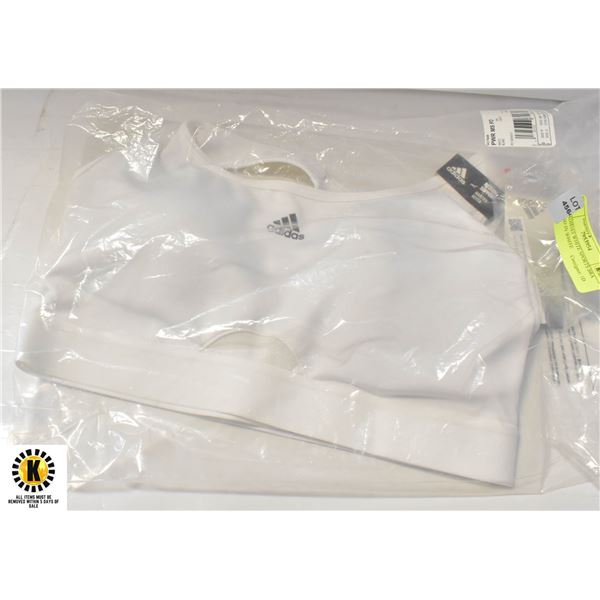 NEW ADIDAS WHITE SPORTS BRA SIZE SSD IN WHITE