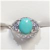 Image 1 : S241-214 SILVER TURQUOISE/TANZANITE RING