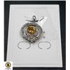 NATURAL UNHEATED CITRINE 5.5 X 7.5 & CZ PENDA