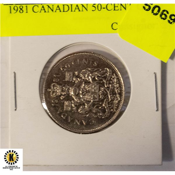 1981 CANADIAN 50-CENT COIN