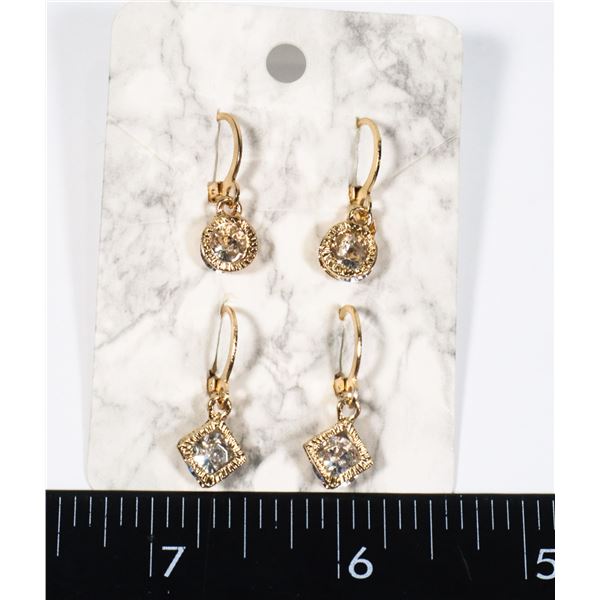 2 NEW PAIRS OF DROP RHINESTONE EARRINGS