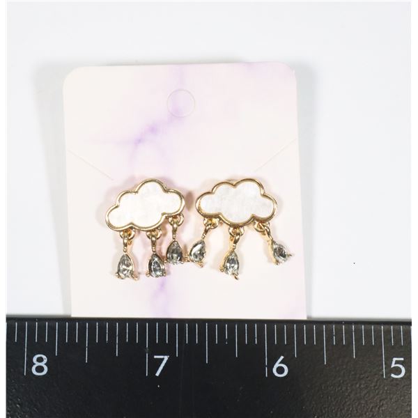 NEW RAIN CLOUD RHINESTONE EARRINGS