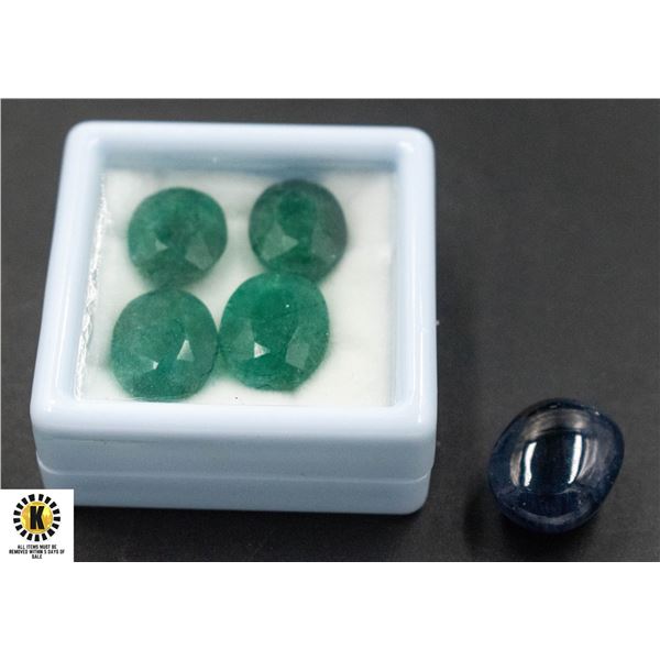 NATURAL  SAPPHIRE 22.16CT & GREEN JADE 31.95CT