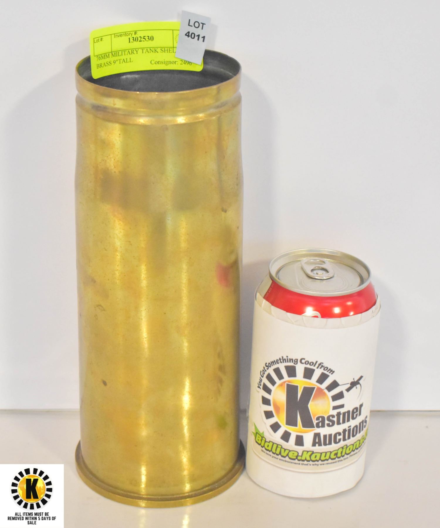 Solid Tank Shell 76MM MILITARY TANK SHELL SOLID BRASS 9