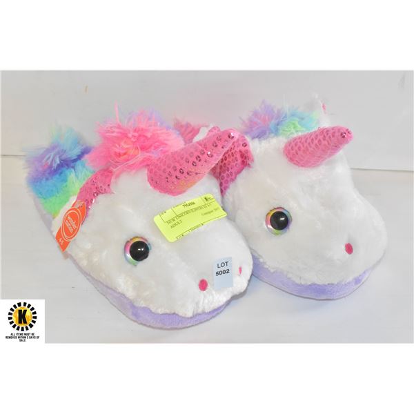 NEW UNICORN SLIPPERS SZ 4-5 ADULT