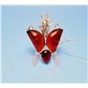 Image 1 : SILVER TONE WITH LAB CREATED RED GARNET BUTTERFLY