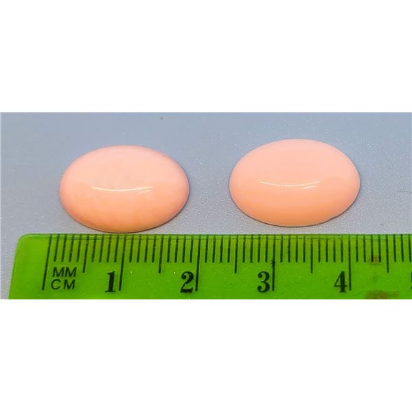 LOT OF 2 NATURAL OVAL PINK OPALS,MATCHED, 15.5 CTS