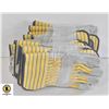 NEW 12 PACK OF CANVAS/LEATHER GENERIC WORK GLOVES