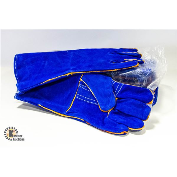 6 PAIRS NEW BLUE WELDING GLOVES MED/LARGE