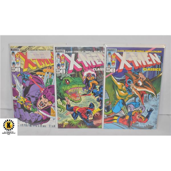 MARVEL X-MEN CLASSICS #1-3 COMIC LOT, 1983