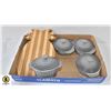 Image 1 : MINI CERAMIC COCOTTE SET WITH NEW CUTTING BOARD
