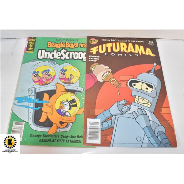 2 COMIC BOOKS FUTURAMA + WALT DISNEY