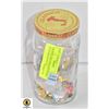 ESTATE LAPEL PINS & KEYCHAINS IN GLASS JAR-ESTATE