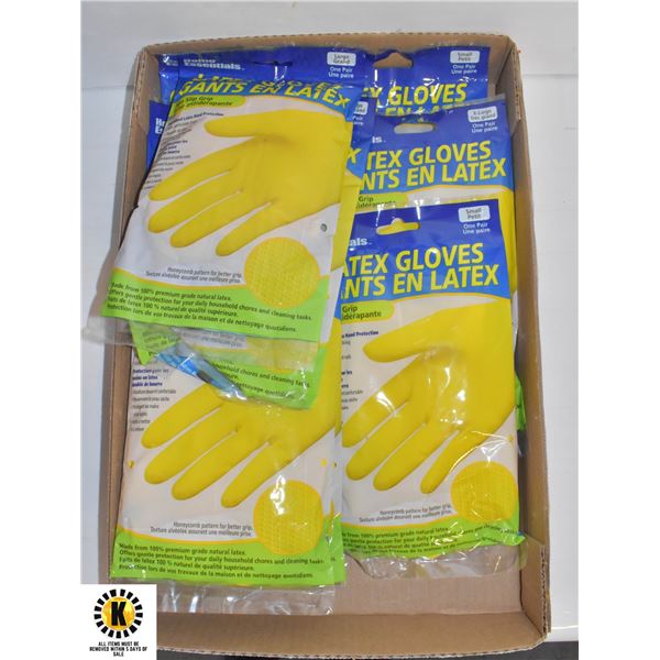 FLAT OF LATEX GLOVES ,10 PACKS