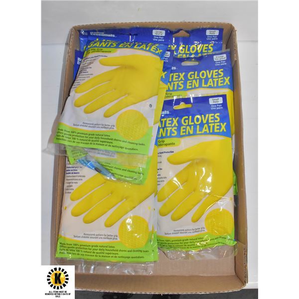 FLAT OF LATEX GLOVES ,10 PACKS