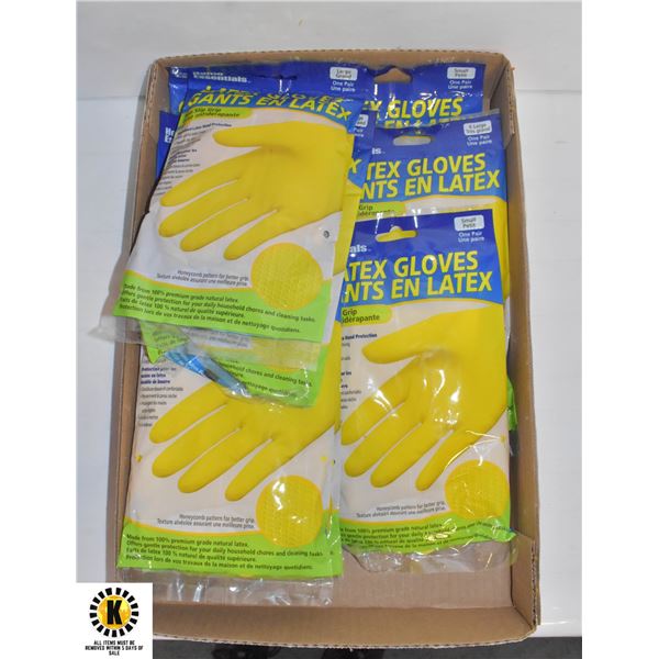 FLAT OF LATEX GLOVES ,10 PACKS