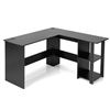 Image 1 : NEW L-SHAPED CORNER DESK WITH SHELVES ( BLACK )_